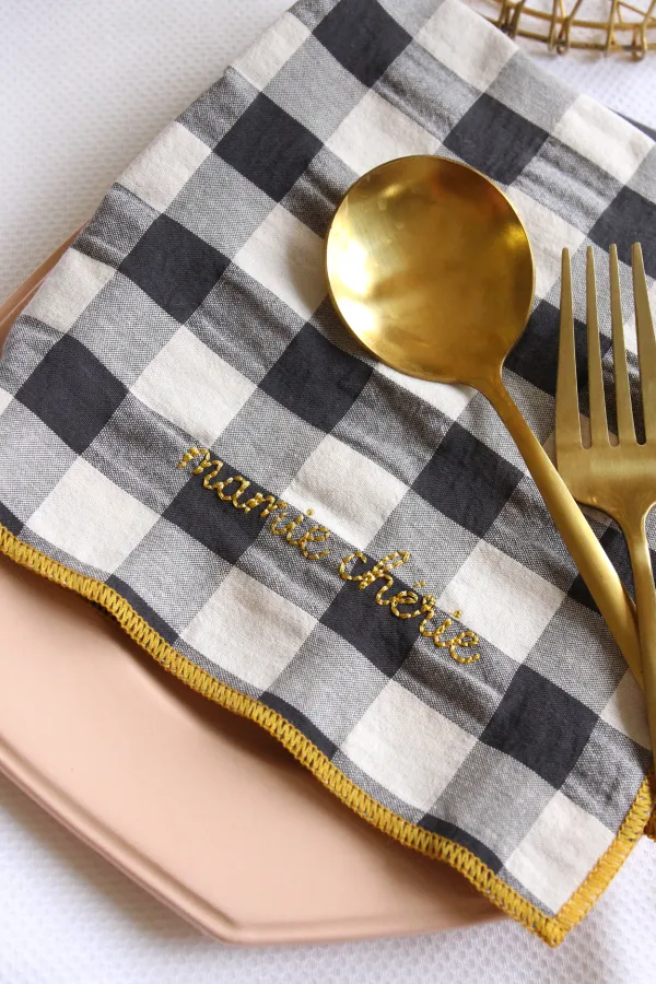 Serviette de Table réglisse - Mamie chérie