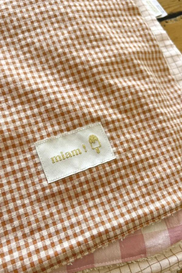 Serviette élastique vichy - Pain d'épice