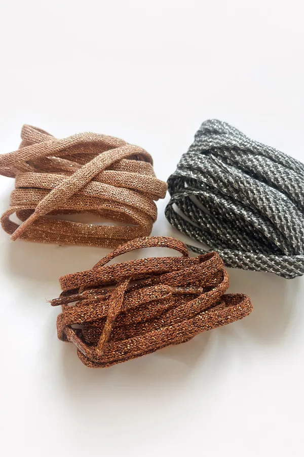 Lacets de chaussures lurex - Praline