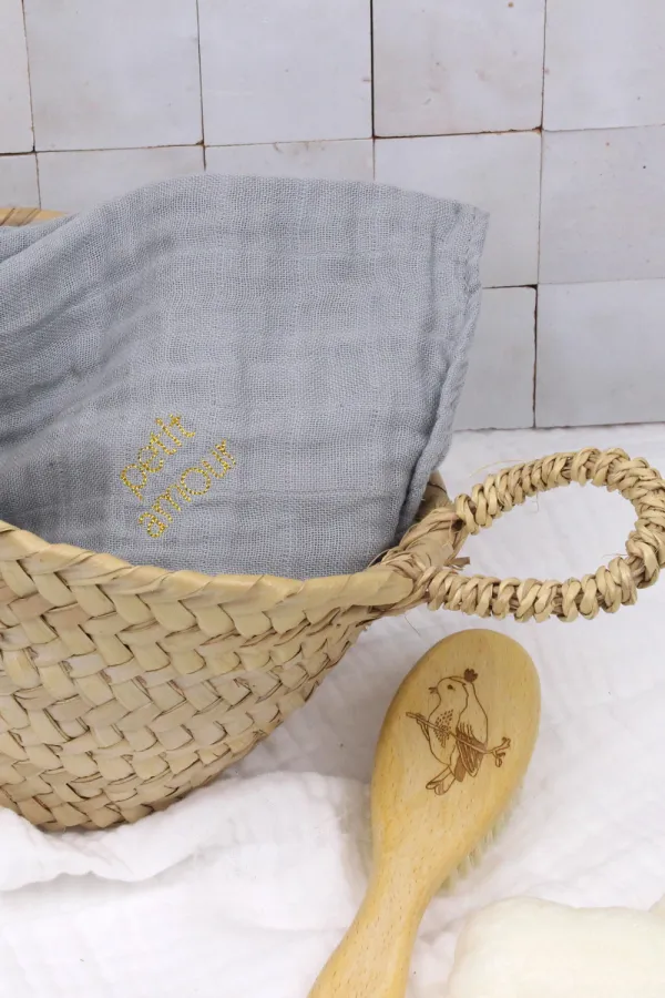 lange double gaze gris broderie doré Barnabé aime le café