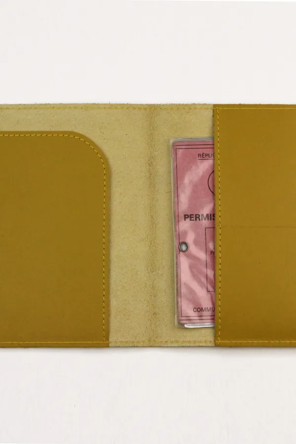 Intérieur Etui papier permis de conduire cuir Barnabé aime le café made in france
