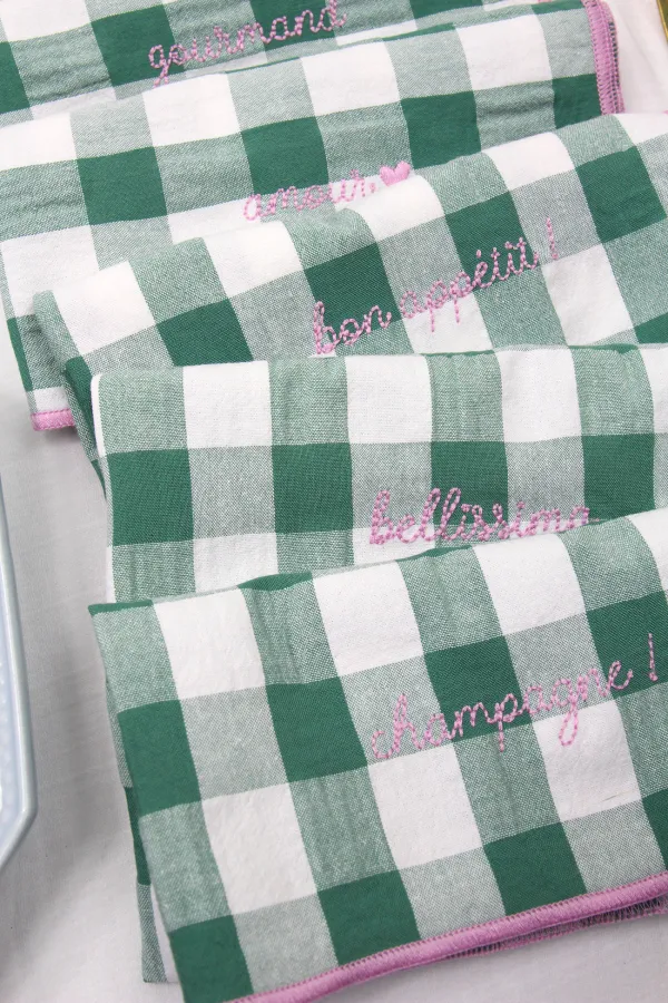 Serviette de Table sauge - Amour