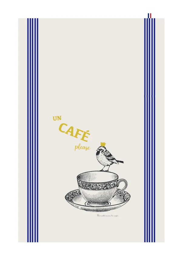 TORCHON DE CUISINE SÉRIGRAPHIÉ - Café