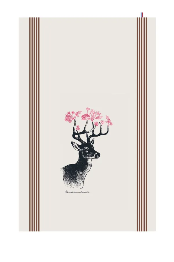 TORCHON DE CUISINE SÉRIGRAPHIÉ - cerf