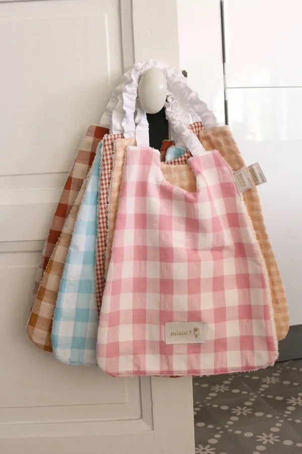 Serviette élastique vichy - Pain d'épice