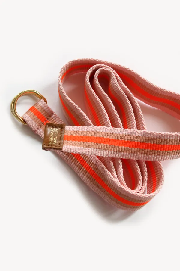 Ceinture sangle - rose & corail fluo