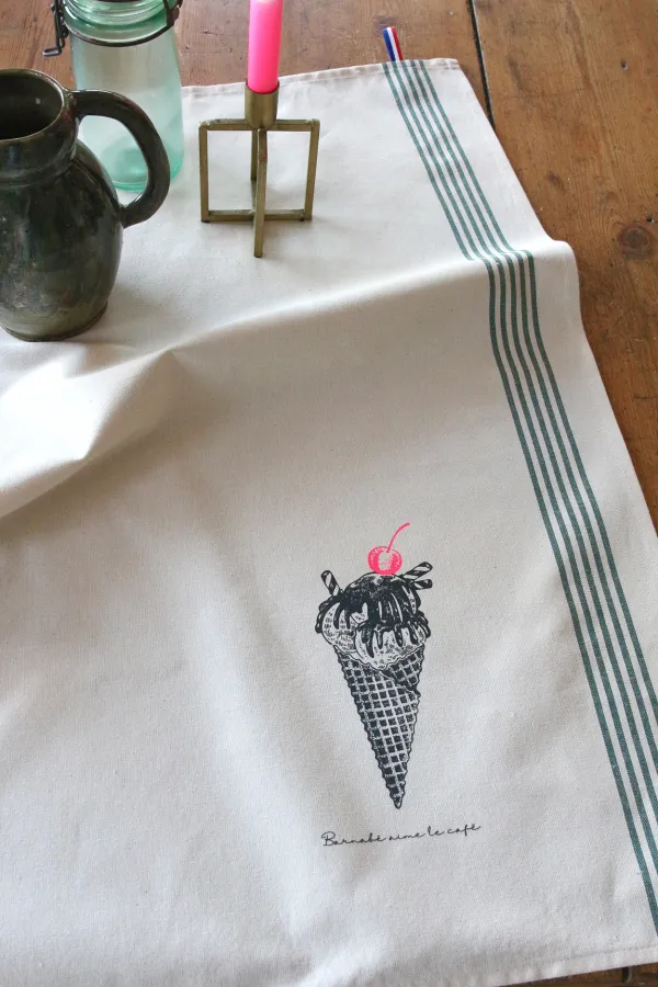 TORCHON DE CUISINE SÉRIGRAPHIÉ - Glace