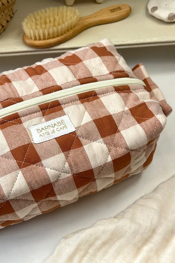 Trousse de toilette - Vichy argile