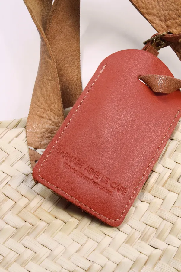 Etiquette de bagage cuir - Tomette
