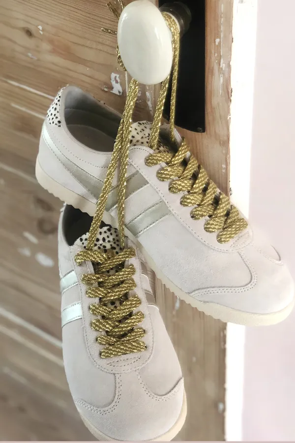 Lacets de chaussures lurex - Tilleul