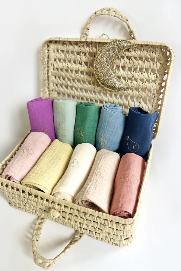 large choix lange broderie dorée lange