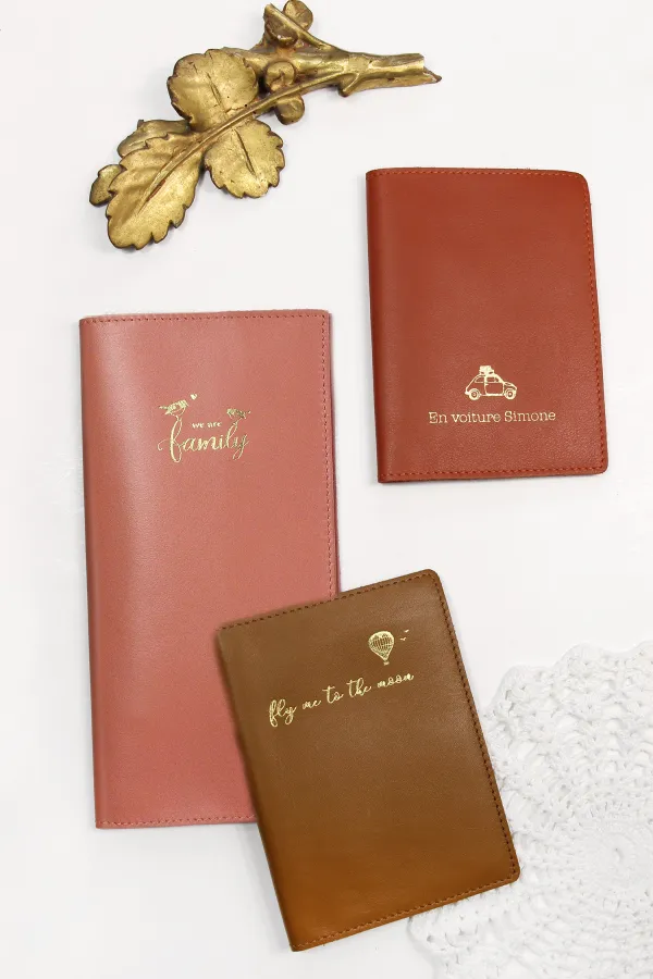 Etui Passeport cuir - Caramel