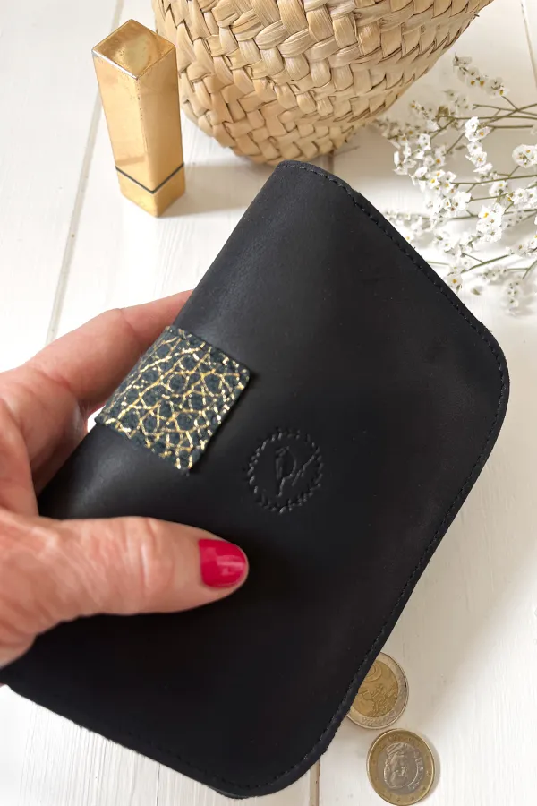 Portefeuille femme - Pipa - Croco noir