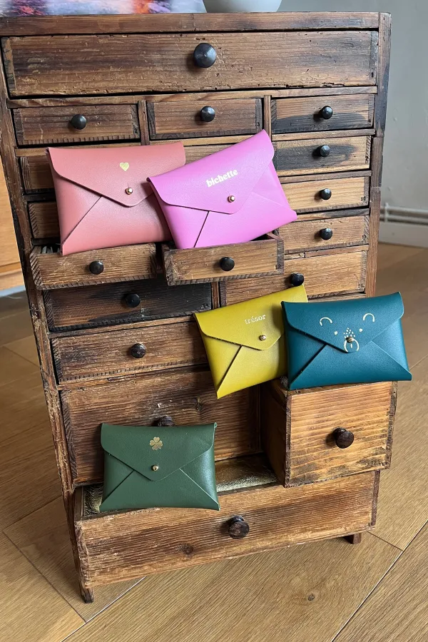 Porte cartes CB - enveloppe Caramel