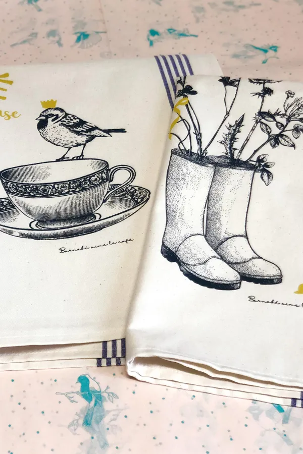 TORCHON DE CUISINE SÉRIGRAPHIÉ - Café