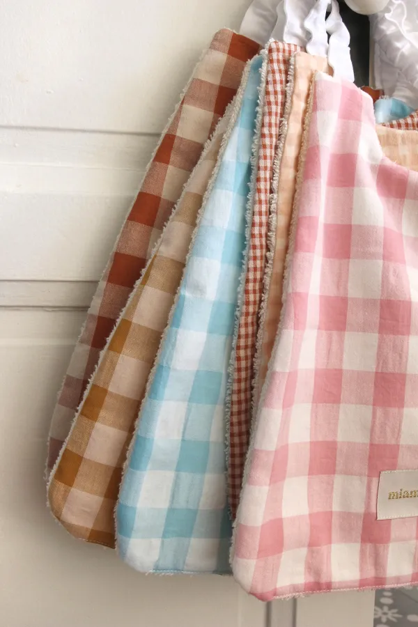 Serviette élastique vichy - Lagon