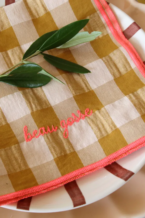 Serviette de Table moutarde - Beau gosse