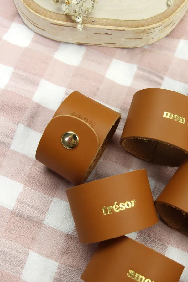 Rond de serviette en cuir - Trésor