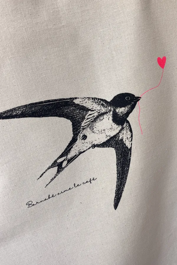 TORCHON DE CUISINE SÉRIGRAPHIÉ - Hirondelle