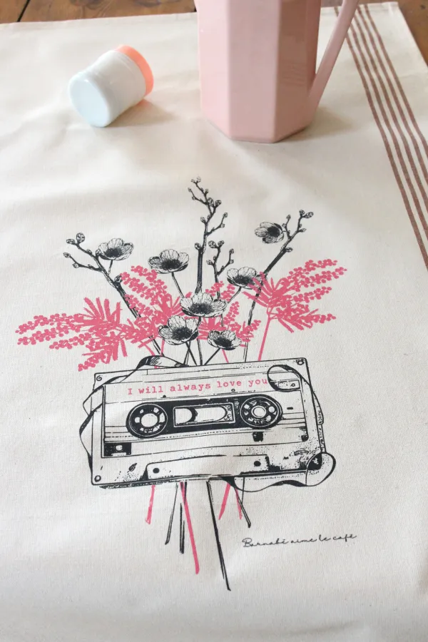 TORCHON DE CUISINE SÉRIGRAPHIÉ - K7 audio