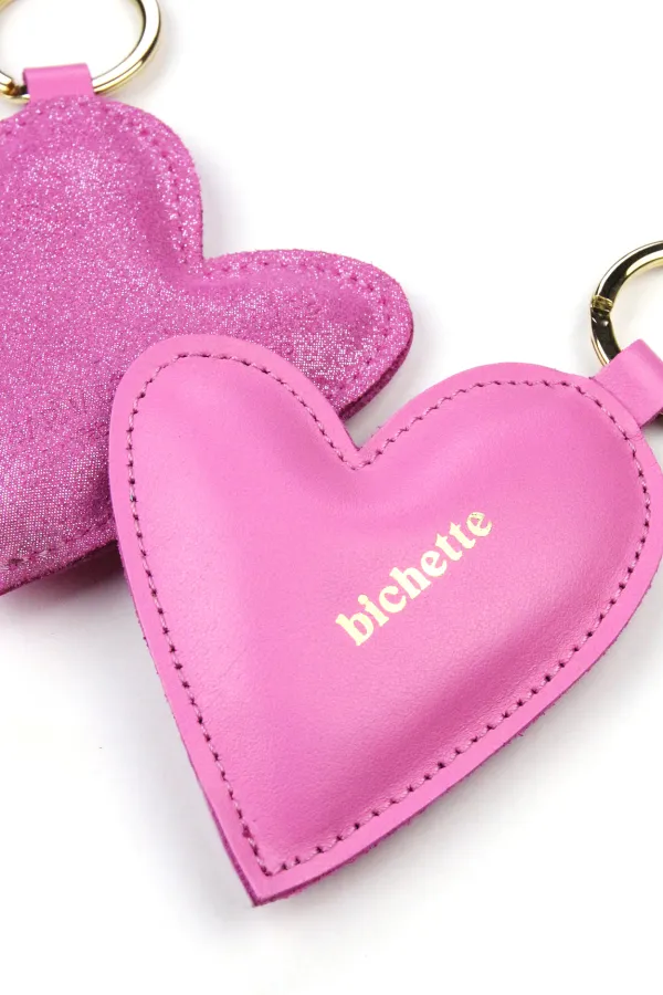 Porte clé Coeur - Framboise - Bichette