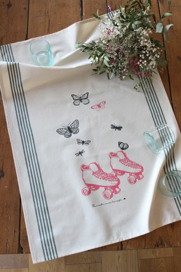 TORCHON DE CUISINE SÉRIGRAPHIÉ - Papillon