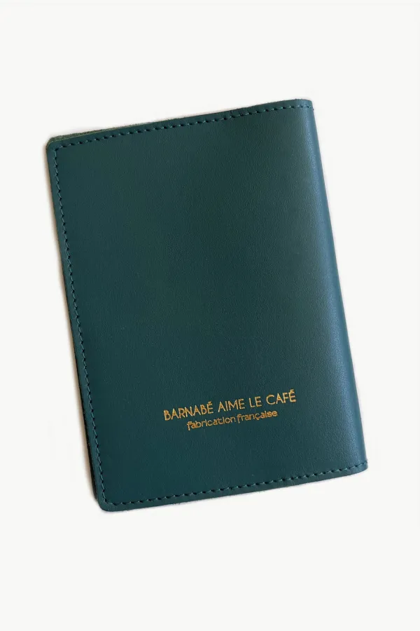 Etui Passeport cuir - teal