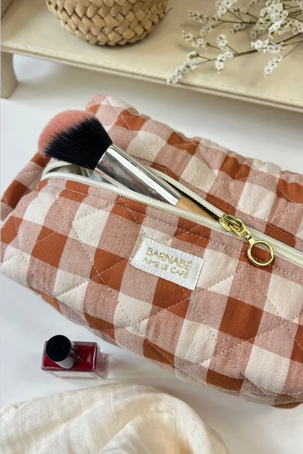 Trousse de toilette - Vichy argile
