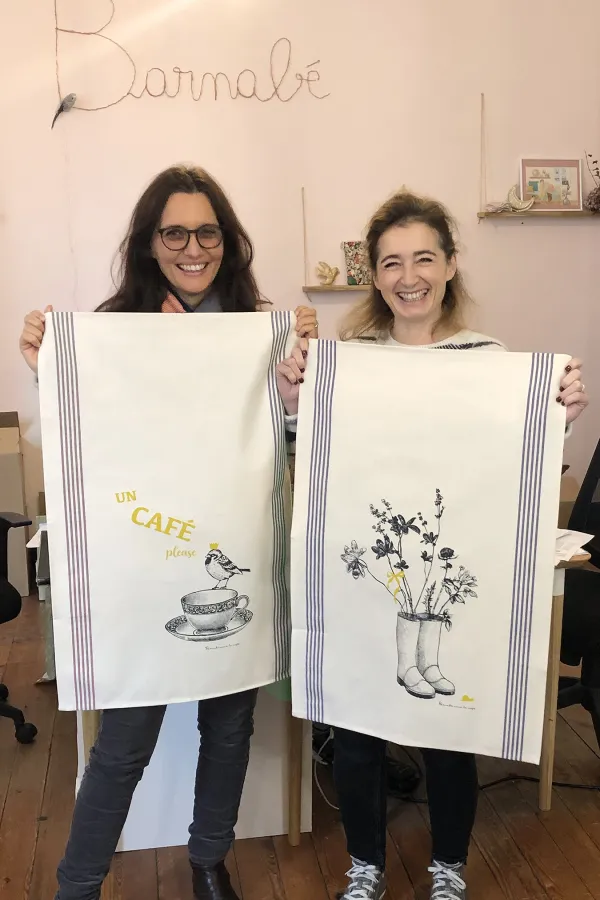 TORCHON DE CUISINE SÉRIGRAPHIÉ - Café