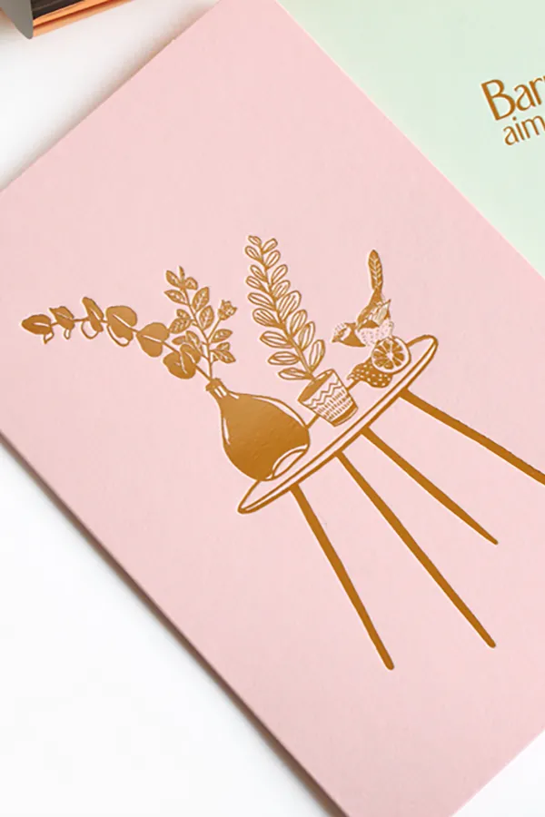 Carte + enveloppe - Dame jeanne Rose