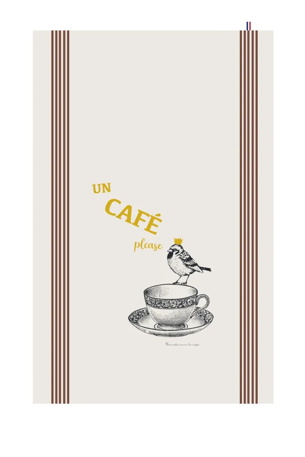 TORCHON DE CUISINE SÉRIGRAPHIÉ - Café