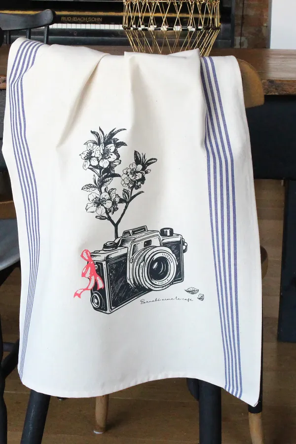 TORCHON DE CUISINE SÉRIGRAPHIÉ - appareil photo