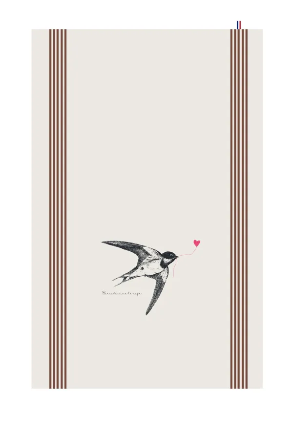 TORCHON DE CUISINE SÉRIGRAPHIÉ - Hirondelle