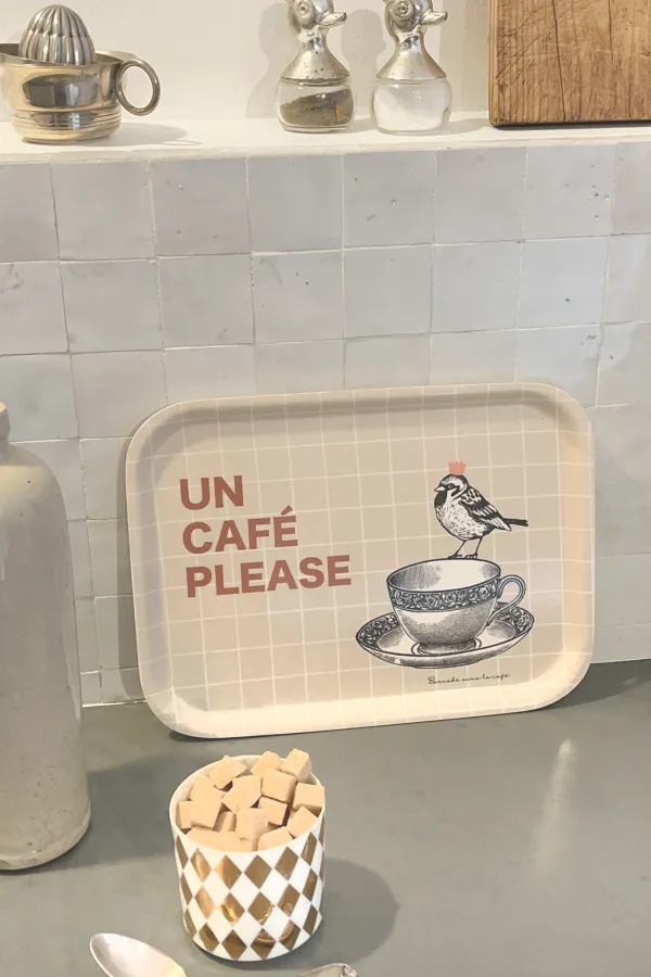 Plateau en bois de bouleau - Tasse café