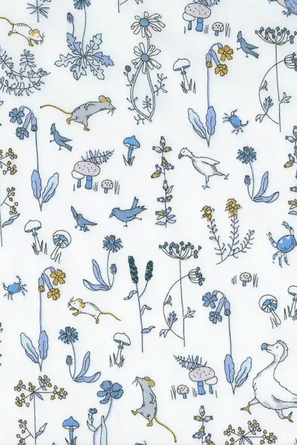 Coupons de tissu Liberty - Theo bleu - 6 chutes triangles