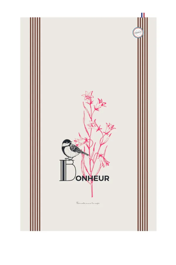 TORCHON DE CUISINE SÉRIGRAPHIÉ - Bonheur