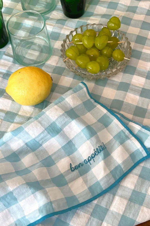 Nappe carreaux vichy - Lagon 140 x 250 cm