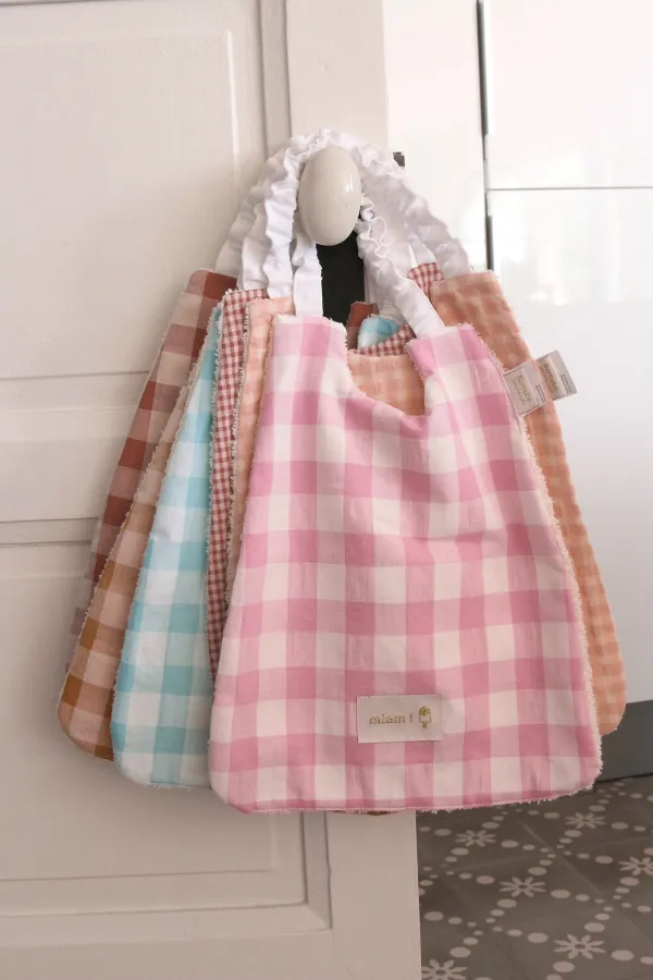 Serviette élastique vichy - Lagon