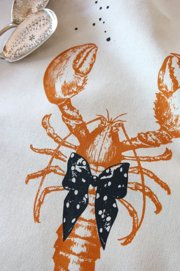 TORCHON DE CUISINE SÉRIGRAPHIÉ - Ecrevisse