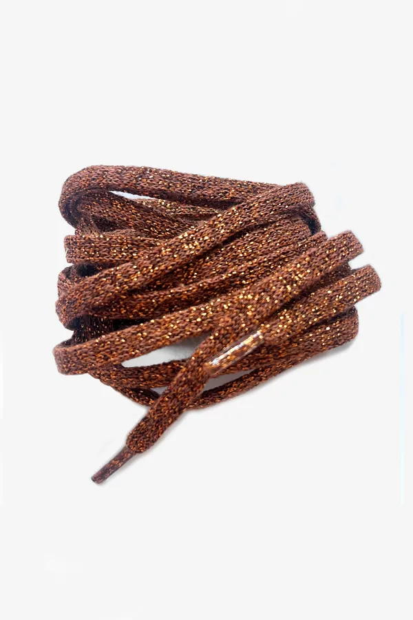 Lacets de chaussures lurex - Chameau