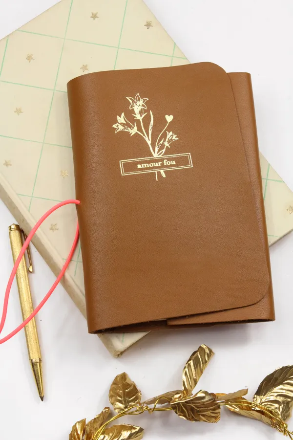 Carnet cuir - Le pocket - Caramel
