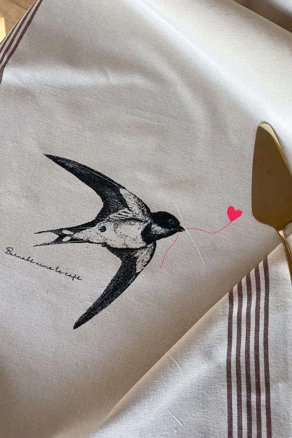 TORCHON DE CUISINE SÉRIGRAPHIÉ - Hirondelle