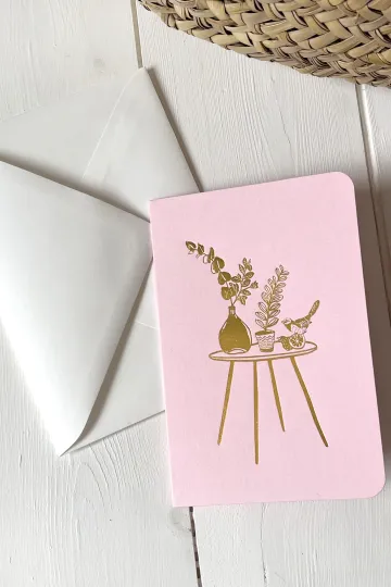 Carte + enveloppe - Dame jeanne Rose