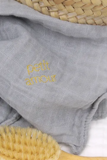 lange double gaze gris broderie doré Barnabé aime le café