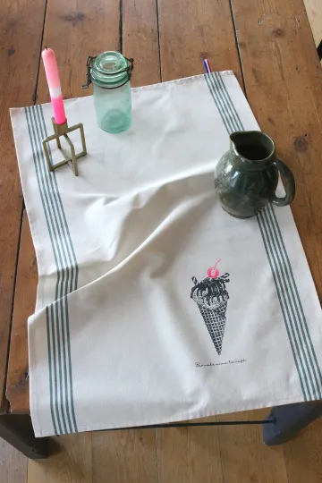 TORCHON DE CUISINE SÉRIGRAPHIÉ - Glace