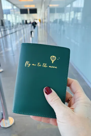 Etui Passeport cuir - teal