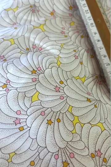 tissu Liberty au mètre - Poiret shell - Rose & Jaune