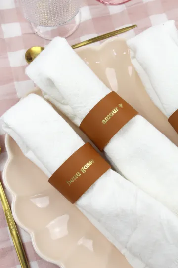 Rond de serviette en cuir - Beau gosse