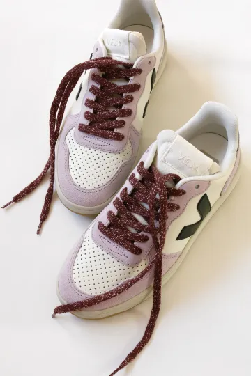Lacets de chaussures lurex - Aubergine