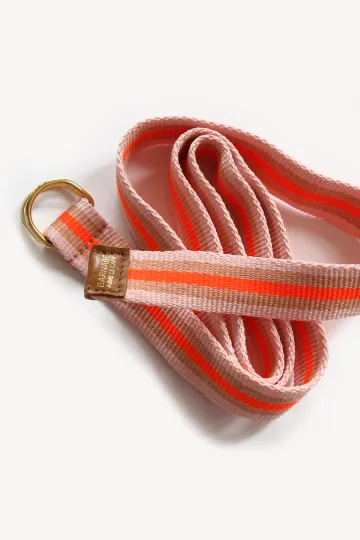 Ceinture sangle - rose & corail fluo
